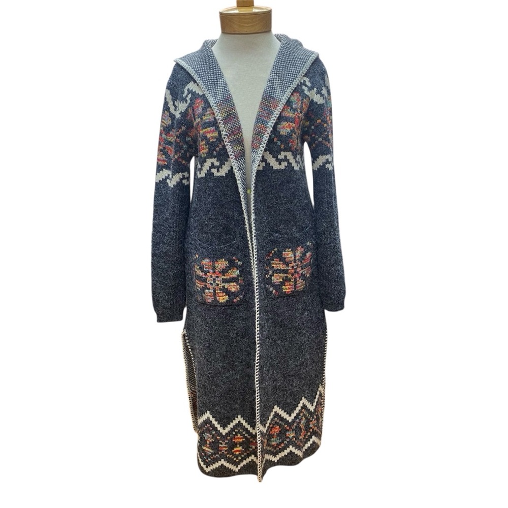 CGYY Womens Long Open Front Cardigan XL Boho VintageAztec Sweater Tribal Pockets